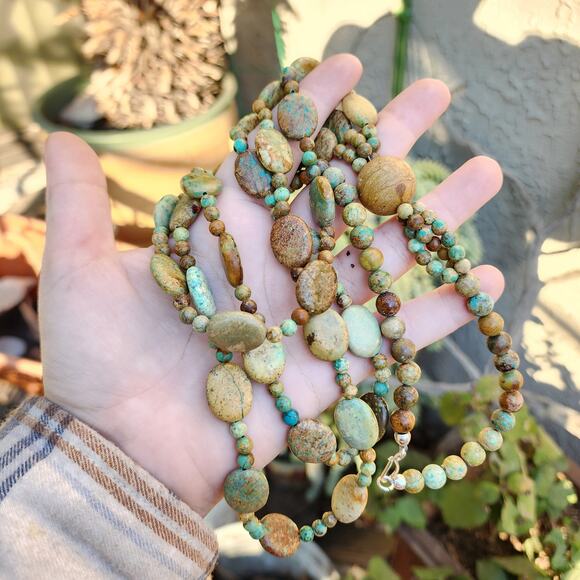 Jay King DTR Mongolian Turquoise Necklace Desert Rose Trading 3 Strand Bead Bib - Picture 12 of 14